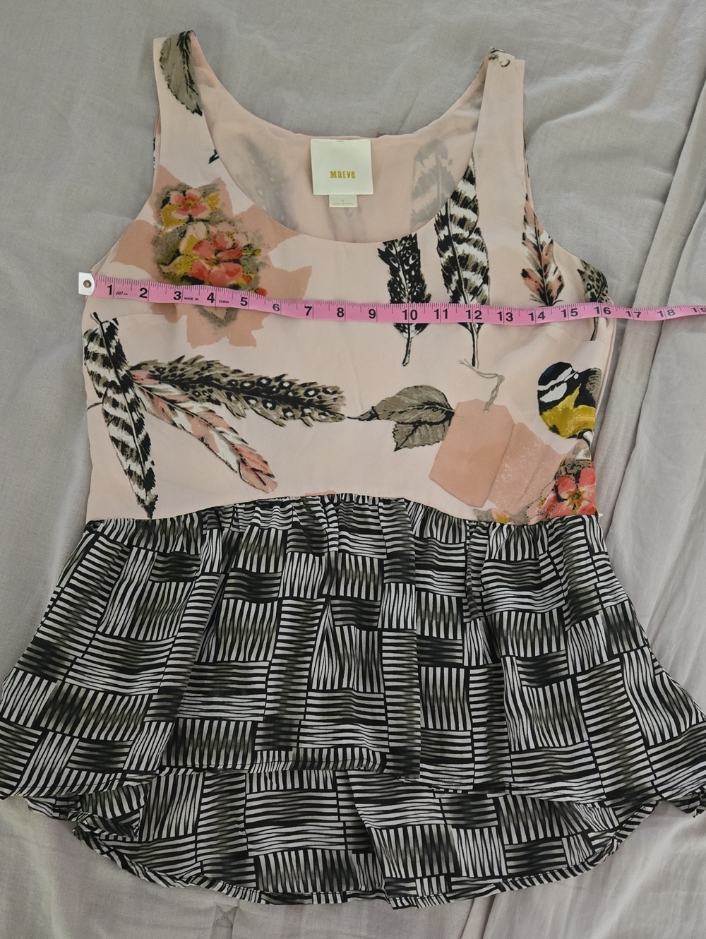 Anthropologie Maeve Blush Pink Labeled Top Sz 6